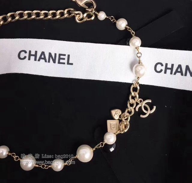 chanel手鏈 18香水瓶 珍珠項鏈 2用項鏈 可以繞2圈用作手鏈  gzsc1461